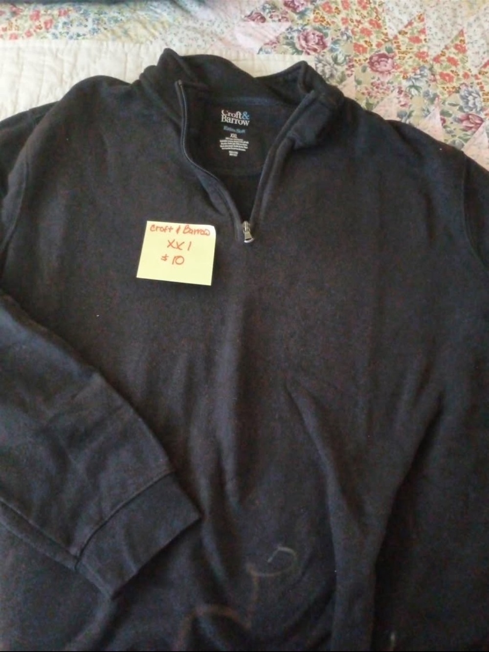 croft & barrow Men’s Black Half-Zip Sweater